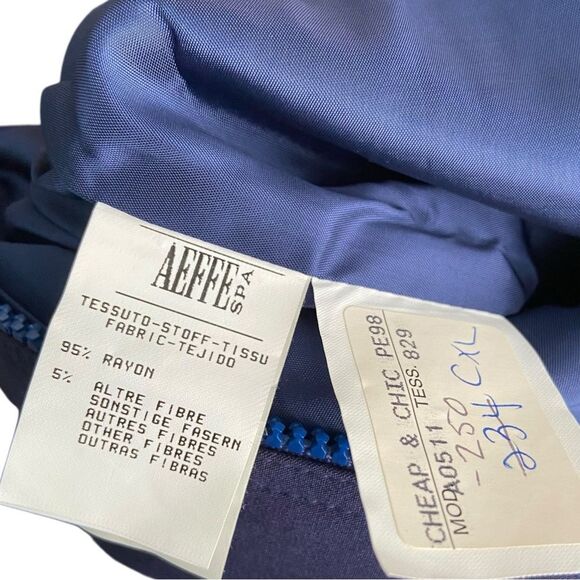 Cheap and Chic By Moschino Made in Italy Crop Log Sleeve Front Zip Navy Jacket 8 - Picture 7 of 7